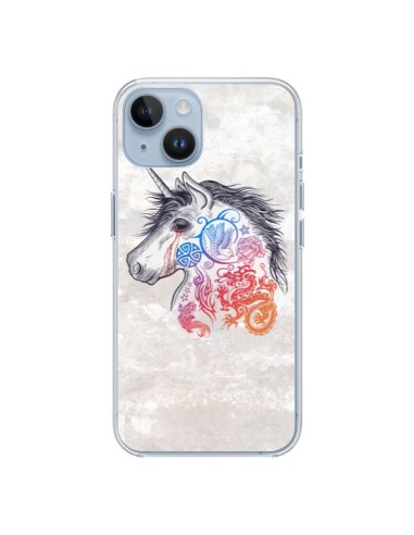 Coque iPhone 14 Licorne Muticolore - Rachel Caldwell