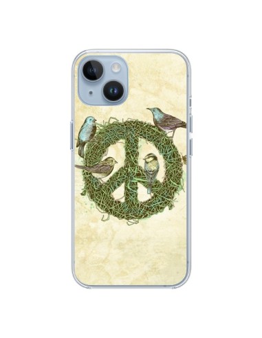 Coque iPhone 14 Peace And Love Nature Oiseaux - Rachel Caldwell