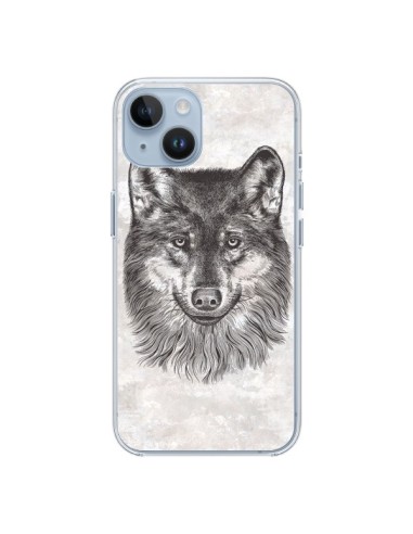 Coque iPhone 14 Loup Gris - Rachel Caldwell