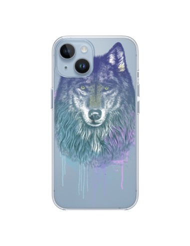 Cover iPhone 14 Lupo Animale Trasparente - Rachel Caldwell
