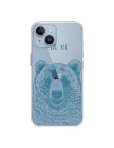 Cover iPhone 14 I Love You Orso Trasparente - Rachel...