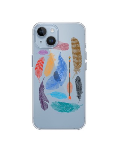 Cover iPhone 14 Piuma Colorata Trasparente - Rachel Caldwell