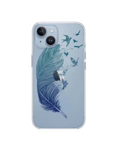 Cover iPhone 14 Piuma Vola Uccelli Trasparente - Rachel Caldwell