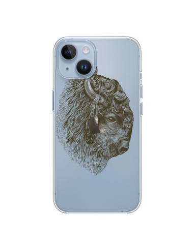 Coque iPhone 14 Buffalo Bison Transparente - Rachel Caldwell