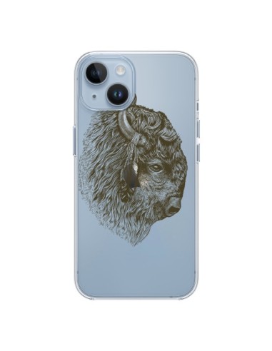 Cover iPhone 14 Bufalo Bisonte Trasparente - Rachel Caldwell