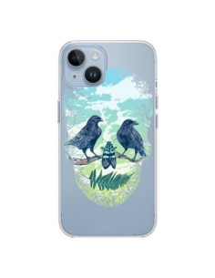 Coque iPhone 14 Tête de Mort Nature Transparente - Rachel...