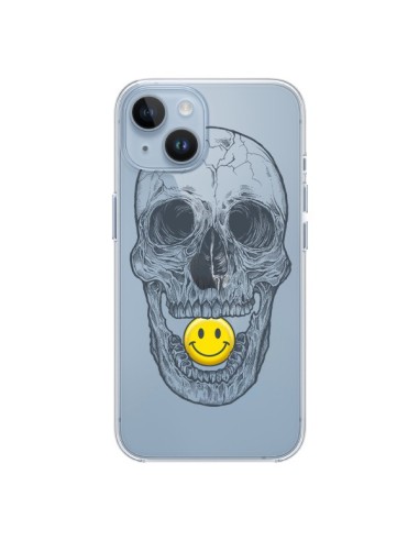 Coque iPhone 14 Tête de Mort Smiley Transparente - Rachel Caldwell