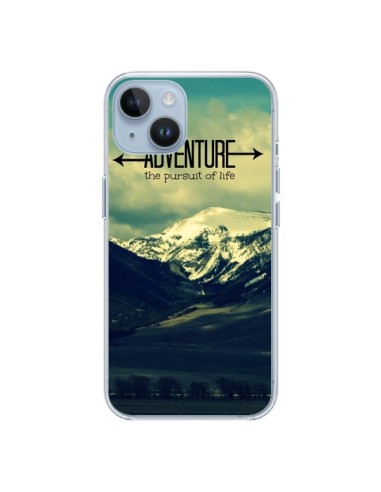 Coque iPhone 14 Adventure the pursuit of life Montagnes Ski Paysage - R Delean