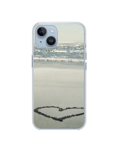 Coque iPhone 14 Coeoeur Plage Beach Mer Sea Love Sable Sand - R Delean