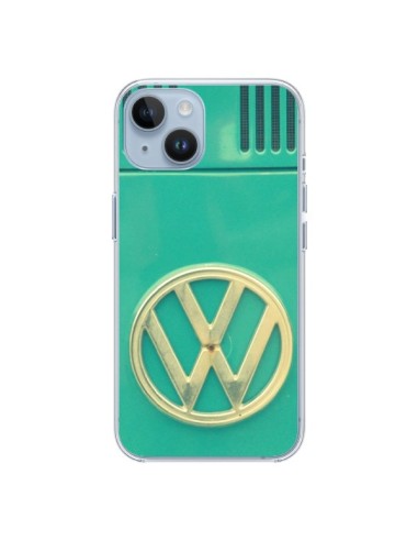 Coque iPhone 14 Groovy Van Hippie VW Bleu - R Delean