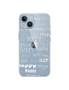 Cover iPhone 14 Happy Felice Bianco Trasparente - R Delean