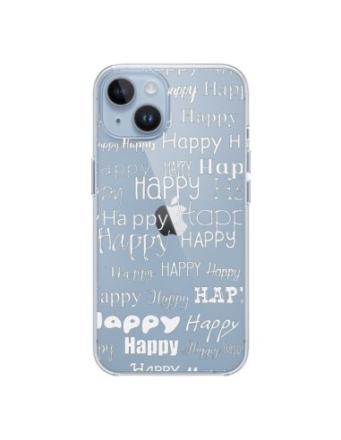 Coque iPhone 14 Happy Happy Blanc Transparente - R Delean