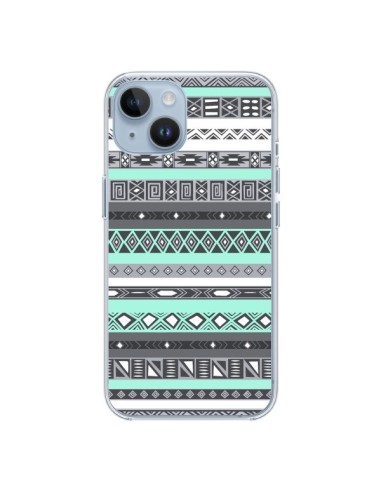 Coque iPhone 14 Azteque Aztec Bleu Pastel - Rex Lambo