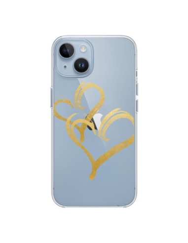 Coque iPhone 14 Deux Coeurs Love Amour Transparente - Sylvia Cook