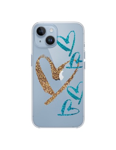 Coque iPhone 14 Coeurs Heart Love Amour Transparente - Sylvia Cook