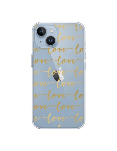 Coque iPhone 14 Love Amour Repeating Transparente - Sylvia Cook