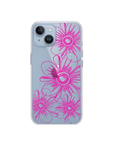 Cover iPhone 14 Fiori Primaverili Rosa Trasparente - Sylvia Cook