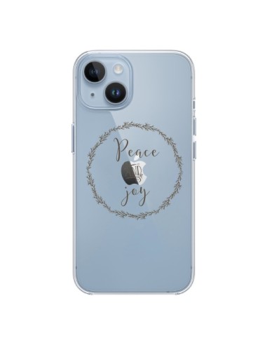 Coque iPhone 14 Peace and Joy, Paix et Joie Transparente - Sylvia Cook