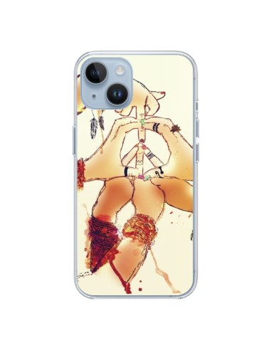 Coque iPhone 14 Peace and Love - Sara Eshak