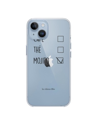 Coque iPhone 14 Café, Thé et Mojito Transparente - Les Vilaines Filles