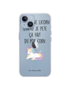 Coque iPhone 14 Je suis une licorne, quand je pète ça...