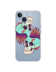 Cover iPhone 14 Teschio Punk Doppio Trasparente - Victor...