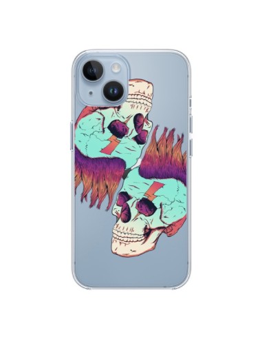 iPhone 14 case Skull Punk Double Clear - Victor Vercesi