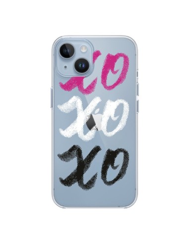 Coque iPhone 14 XoXo Rose Blanc Noir Transparente - Yohan B.