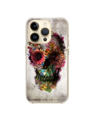 iPhone 14 Pro Case Skull Flowers - Ali Gulec