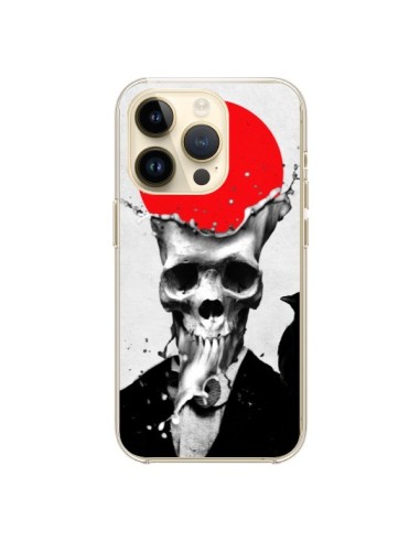 Coque iPhone 14 Pro Splash Skull Tête de Mort - Ali Gulec