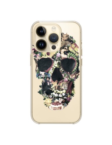 Coque iPhone 14 Pro Skull Vintage Tête de Mort Transparente - Ali Gulec