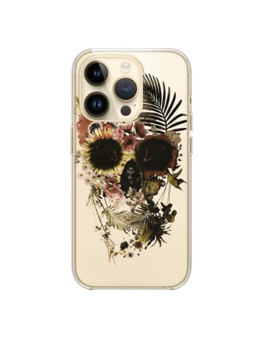 Coque iPhone 14 Pro Garden Skull Tête de Mort Transparente - Ali Gulec