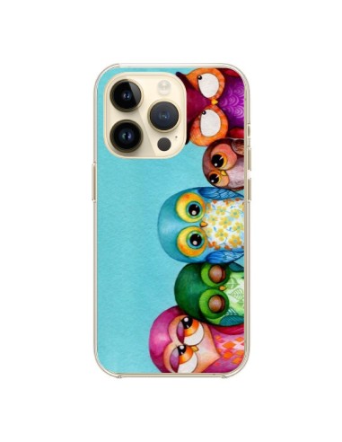 Coque iPhone 14 Pro Famille Chouettes - Annya Kai