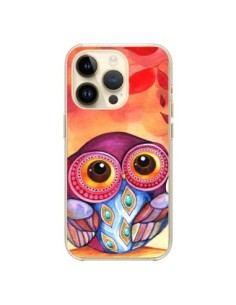 Coque iPhone 14 Pro Chouette Feuilles Automne - Annya Kai