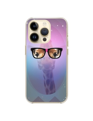Cover iPhone 14 Pro Giraffa Nerd con Occhiali - Aurelie Scour