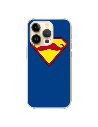 Coque iPhone 14 Pro Super Moustache Movember Superman - Bertrand Carriere