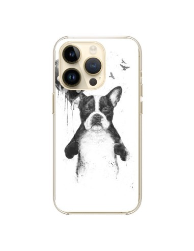 Coque iPhone 14 Pro Lover Bulldog Chien Dog My Heart Goes Boom - Balazs Solti