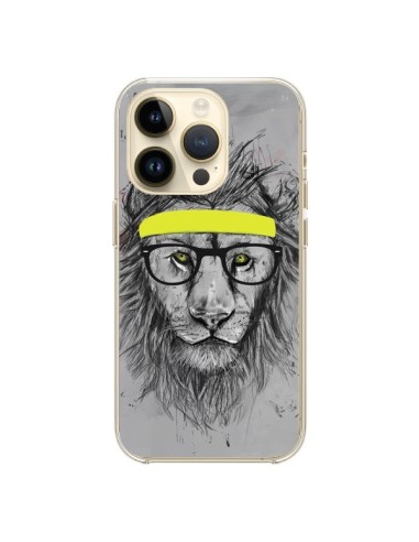 Coque iPhone 14 Pro Hipster Lion - Balazs Solti