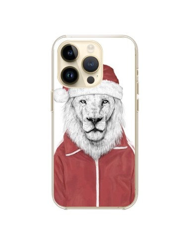 Coque iPhone 14 Pro Santa Lion Père Noel - Balazs Solti