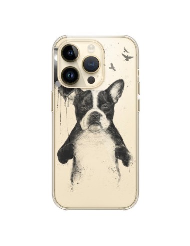 Coque iPhone 14 Pro Love Bulldog Dog Chien Transparente - Balazs Solti