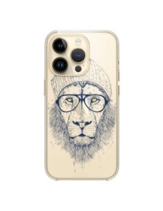 Cover iPhone 14 Pro Cool Leone Swag Occhiali Trasparente...