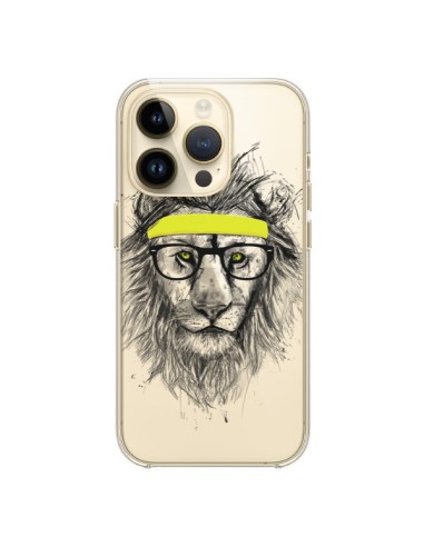 Cover iPhone 14 Pro Hipster Leone Trasparente - Balazs Solti