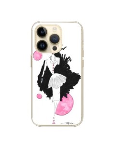 Coque iPhone 14 Pro Demoiselle Femme Fashion Mode Rose -...