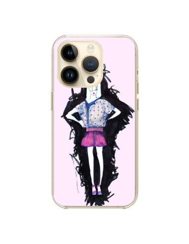 iPhone 14 Pro Case Valentine Fashion Girl Light Pink - Cécile