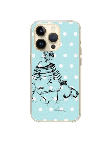 Cover iPhone 14 Pro Bozza Donna a Pois Fashion Modaa - Cécile