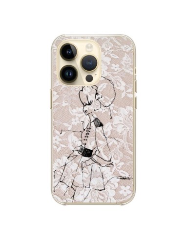 Coque iPhone 14 Pro Croquis Dentelle Femme Fashion Mode - Cécile