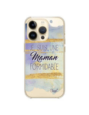 Coque iPhone 14 Pro Je suis une Maman Formidable Violet Transparente - Chapo