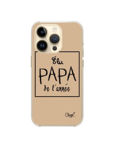 Coque iPhone 14 Pro Elu Papa de l'Année Beige - Chapo
