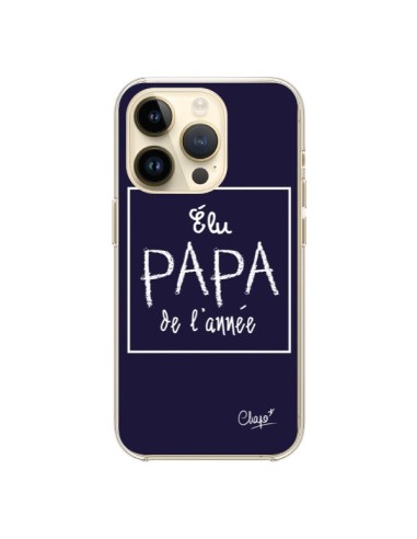 Coque iPhone 14 Pro Elu Papa de l'Année Bleu Marine - Chapo