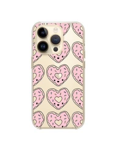 Cover iPhone 14 Pro Ciambella Cuore Rosa Trasparente - Claudia Ramos